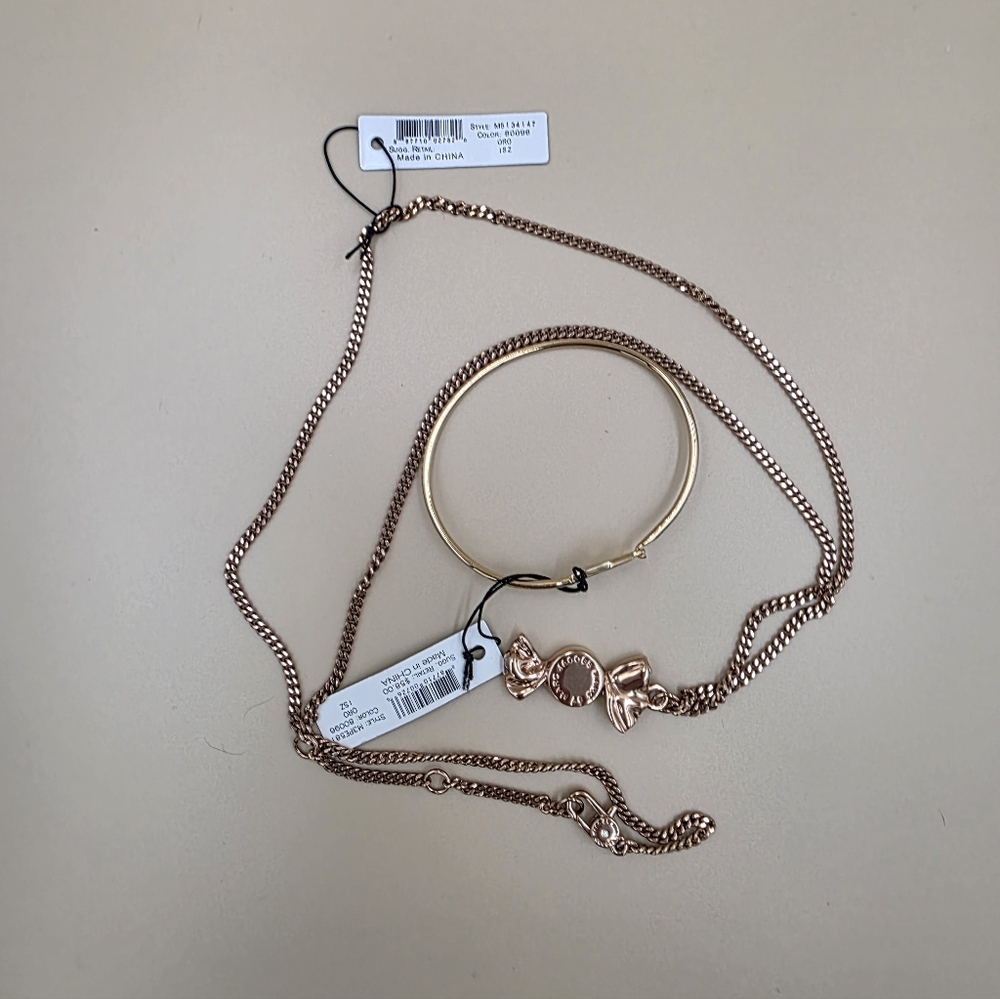 Marc Jacobs Gold Braclet and Rose Gold Necklace With Dust Bag - Picture 4 of 4